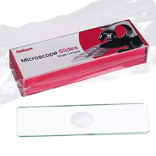 AmScope BS-C12 Microscope Slides Single Depression Concave Pack of 12, Clear - Image 2